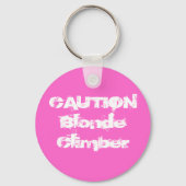 CAUTIONBlonde-klimmer Sleutelhanger (Voorkant)