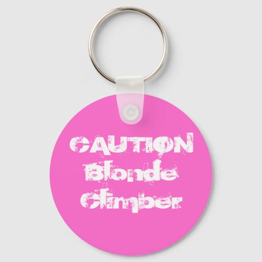 CAUTIONBlonde-klimmer Sleutelhanger (Voorkant)