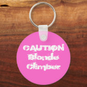 CAUTIONBlonde-klimmer Sleutelhanger (Voorkant)