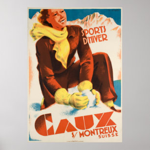 Caux Suisse Vintage Travel Poster