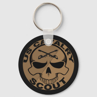Cav Scout Skull Black en Gold Sleutelhanger