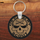 Cav Scout Skull Black en Gold Sleutelhanger (Voorkant)