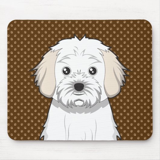 Cavachon Dog Cartoon Paws Muismat (Voorkant)