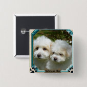 Cavachon Dog Magnet aanpassen Vierkante Button 5,1 Cm (Voorkant /achterkant)