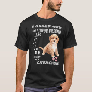 Cavachon Dog Print Bichon King Charles Mappa Knip T-shirt