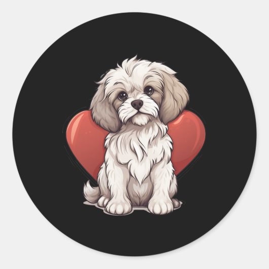 Cavachon Eigenaar Mam Pap Cavachon Hondenliefhebbe Ronde Sticker (Voorkant)