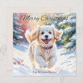 Cavachon Hond In Sneeuwkerst Feestdagenkaart (Voorkant / Achterkant)