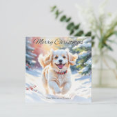 Cavachon Hond In Sneeuwkerst Feestdagenkaart (Staand voorkant)