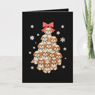 Cavachon hond Kerstboom Kerstmis Vakantie Familie Feestdagen Kaart