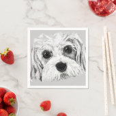 Cavachon hond, tekenen, schattig servet (Insitu)