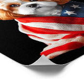 Cavachon hond Usa Amerika Patriottische Vlag Memor Poster (Hoek)