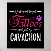 Cavachon Hondenliefhebber Tattoo Funny Dog Mom Gif Poster (Voorkant)