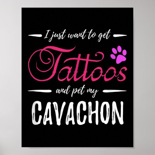 Cavachon Hondenliefhebber Tattoo Funny Dog Mom Gif Poster (Voorkant)