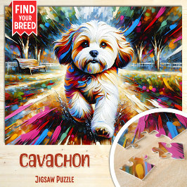 Cavachon-hondportret Acryl-kunstprint Hondenliefhe Legpuzzel