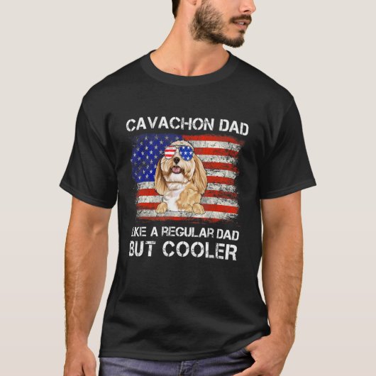 Cavachon papa als een gewone papa maar cooler hond t-shirt (Voorkant)