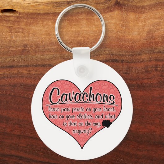 Cavachon Paw Drukt hond Sleutelhanger (Voorkant)