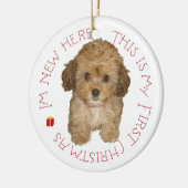 Cavachon Puppy First Kerstmis Keramisch Ornament (Links)
