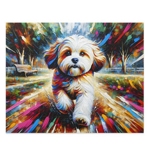 Cavachon puzzel: Sable en Witte Cavalier Bichon Legpuzzel