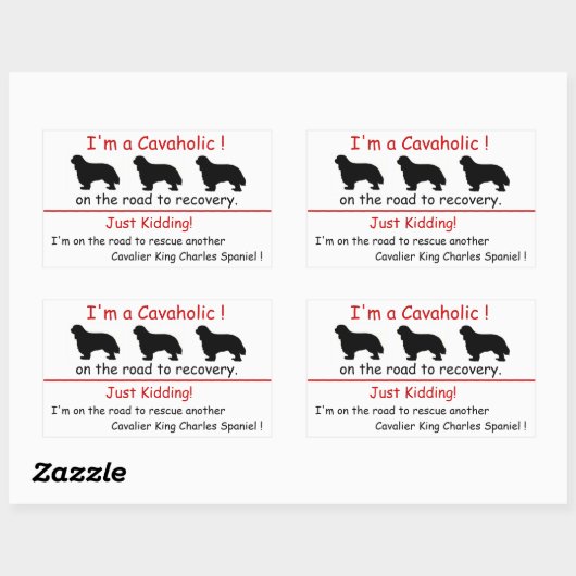 Cavaholic Cavalier King Charles Sticker (Vel)