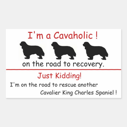 Cavaholic Cavalier King Charles Sticker (Voorkant)