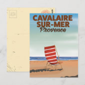 Cavalaire-sur-Mer Provence strand reisposter Briefkaart (Voorkant / Achterkant)