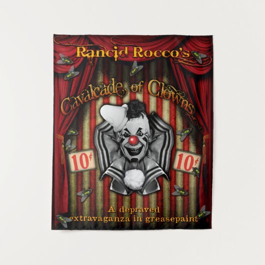 Cavalcade van Clowns Sideshow Banner Wandkleed (Voorkant)