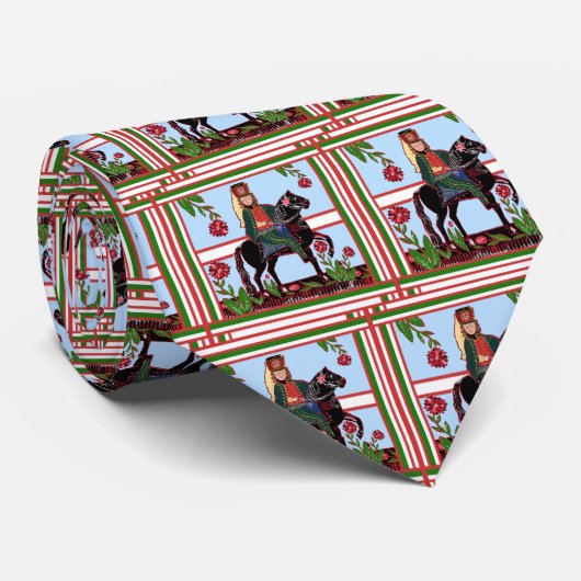 Cavalcade van Hongaarse echtgenoot op zwarte paard Stropdas (Opgerold)