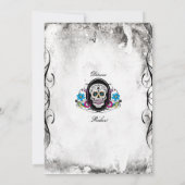 Cavaleras Muerte Schedel en Bloeit Uitnodigen Kaart (Achterkant)