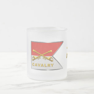 Cavalerie Crossed Sabers Guidon Matglas Koffiemok
