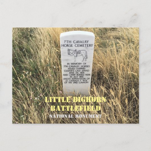 Cavalerie paarden begrafenis marker, Little Bighor Briefkaart (Voorkant)