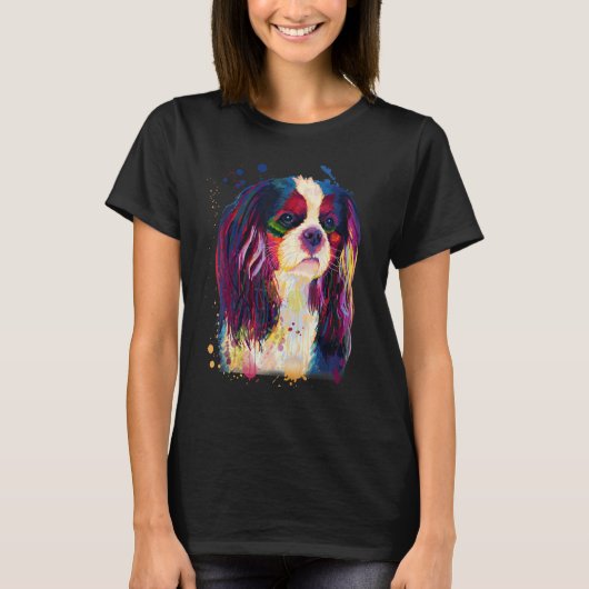 Cavalier Beautiful Look Splash Painting T-shirt (Voorkant)
