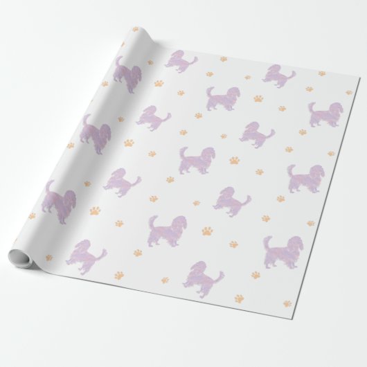 Cavalier-cadeauspapier – Minimaal lavendelcadeau Cadeaupapier (Uitgerold)