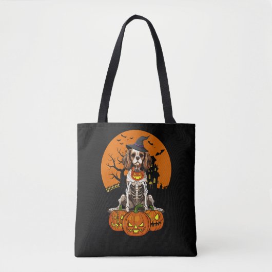 Cavalier Charles Spaniel Hond Halloween Tote Bag (Voorkant)