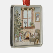 Cavalier Christmas Metalen Ornament (Rechts)