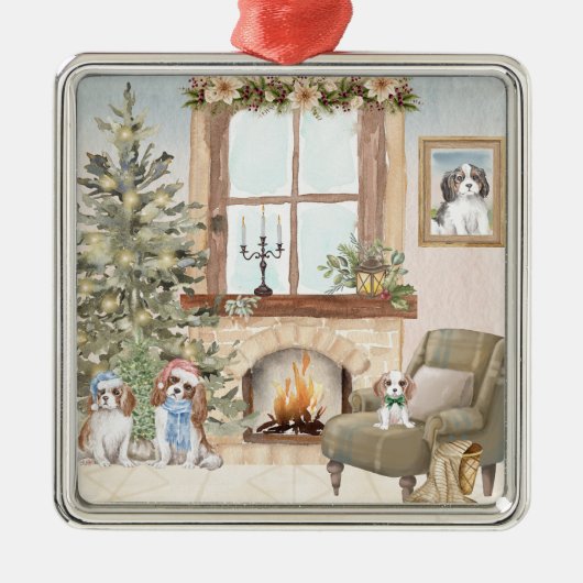 Cavalier Christmas Metalen Ornament (Voorkant)
