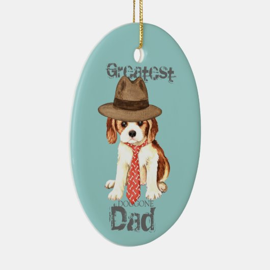 Cavalier Dad Ceramic Ornament (Rechts)