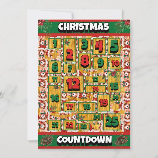 Cavalier Dog Counting Kerstmis Advent Calendar Feestdagenkaart (Voorkant)