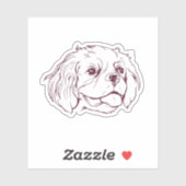 Cavalier Dog Face Sticker (Vel)