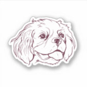 Cavalier Dog Face Sticker (Voorkant)