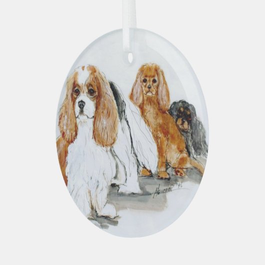 Cavalier door Hevener Glas Ornament (Voorkant links)