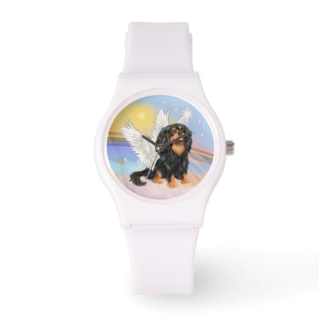 Cavalier Engel (zwart/lichtbruin)-(R) Horloge (Voorkant)