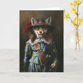 Cavalier Fox Greetings Kaart (Gele Bloem)