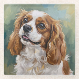Cavalier Glass Coaster for Dog Lovers Glazen Onderzetter