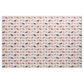 cavalier kc spaniel dog roze florons stof (Fat Quarter)