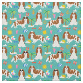 cavalier kc spaniel dog tropische zomer stof (Swatch)