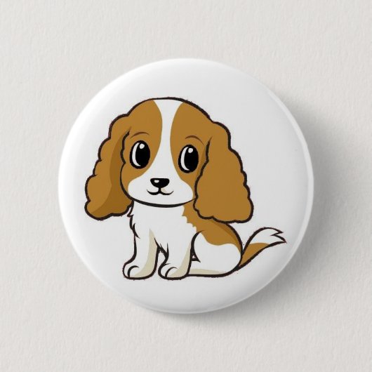 cavalier kcs blenheim cartoon ronde button 5,7 cm (Voorkant)