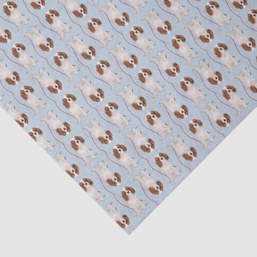 Cavalier-kerstcadeaupapier Tissuepapier (Detail)