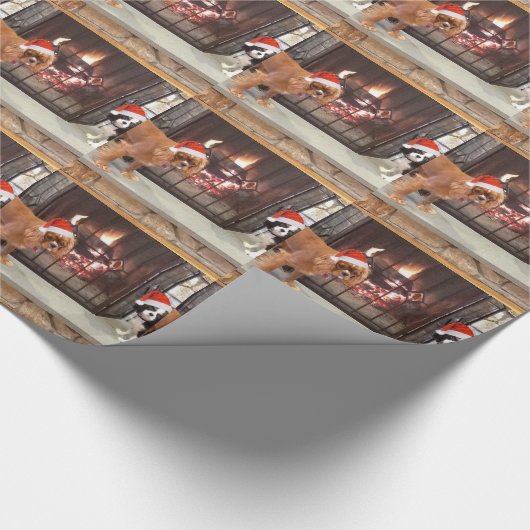 Cavalier kerstcadeautje cadeaupapier (Hoek)