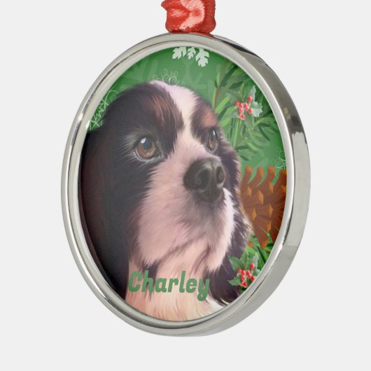Cavalier-kerstdecor-Ornament Metalen Ornament (Links)