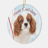 Cavalier kerstversiering keramisch ornament (Links)